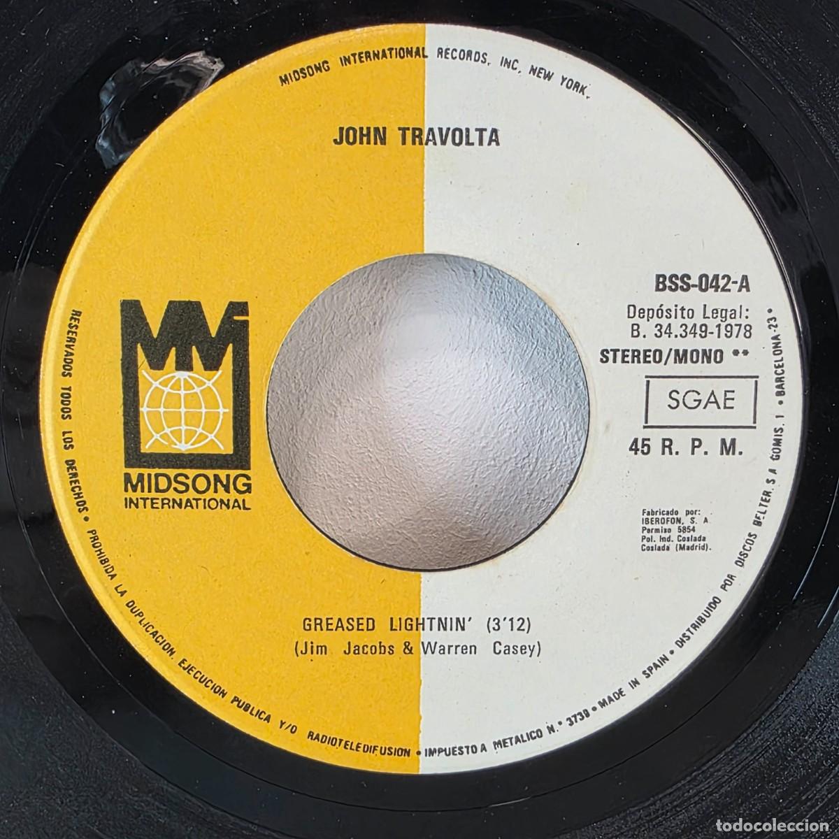 Discos de vinilo: John Travolta &ndash; Greased Lightnin&rsquo; (Grease BSO) single vinilo 7&rdquo; - Foto 4