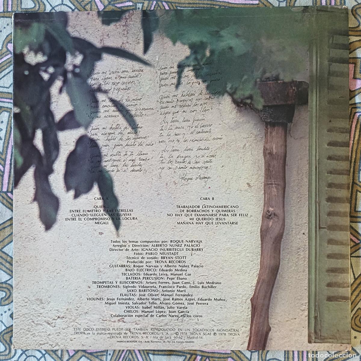 Discos de vinilo: LP ROQUE NARVAJA - Quien - Foto 2