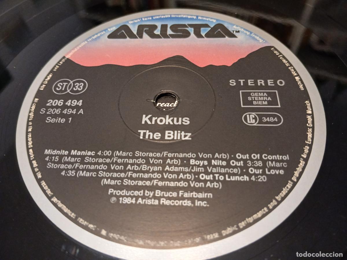 Discos de vinilo: Krokus &ndash; The Blitz- (1984) LP disco vinilo - Foto 2