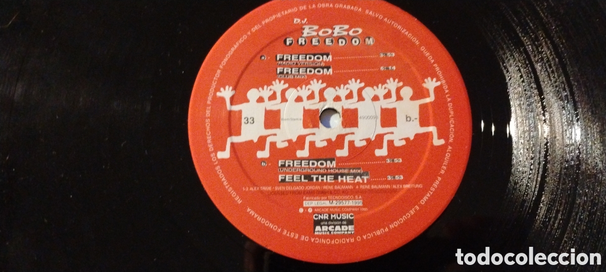 Discos de vinilo: DJ.BOBO-FREDOOM-MAXI-CNR/SPAIN-IB - Foto 6