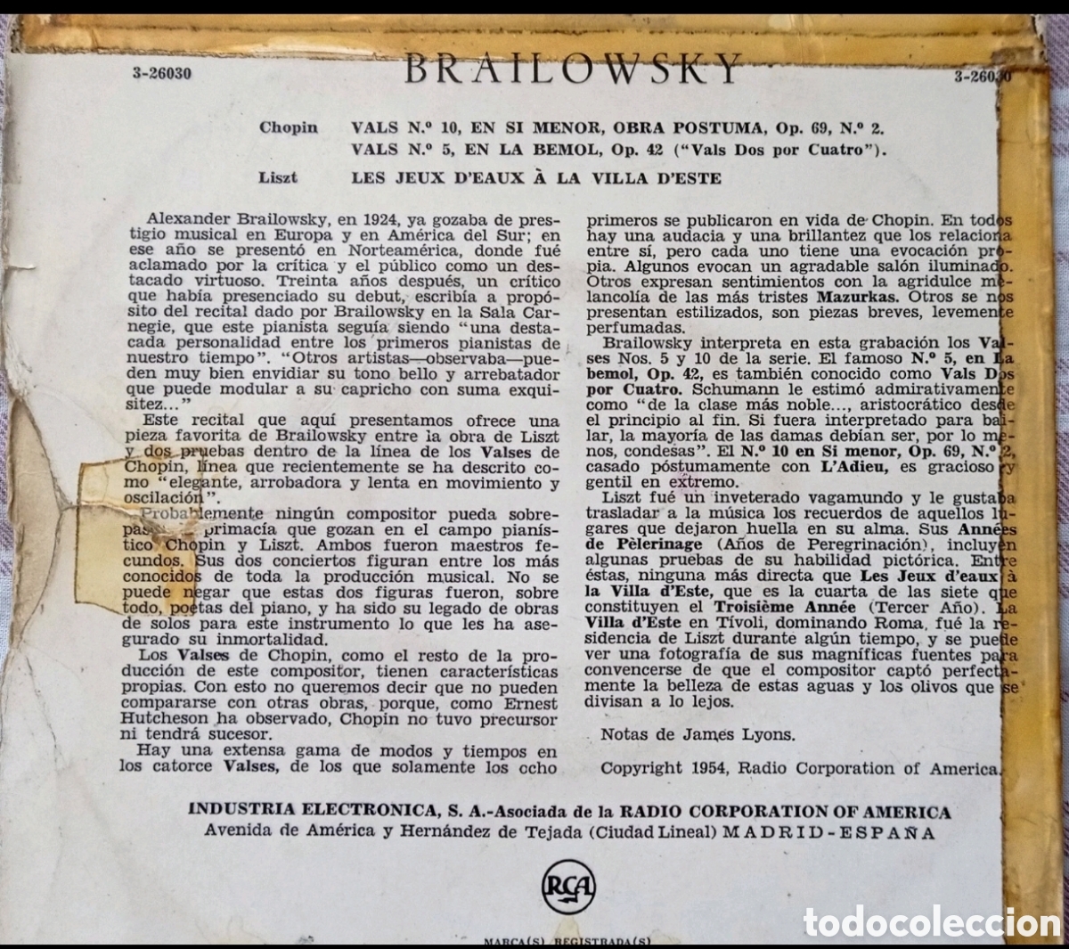 Discos de vinilo: Alexander Brailowsky (Chopin / Liszt) - Foto 2