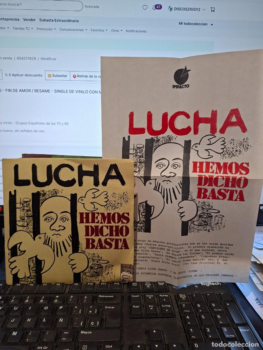 Discos de vinilo: LUCHA - HEMOS DICHO BASTA - SINGLE DE VINILO - C - 55 - Foto 1
