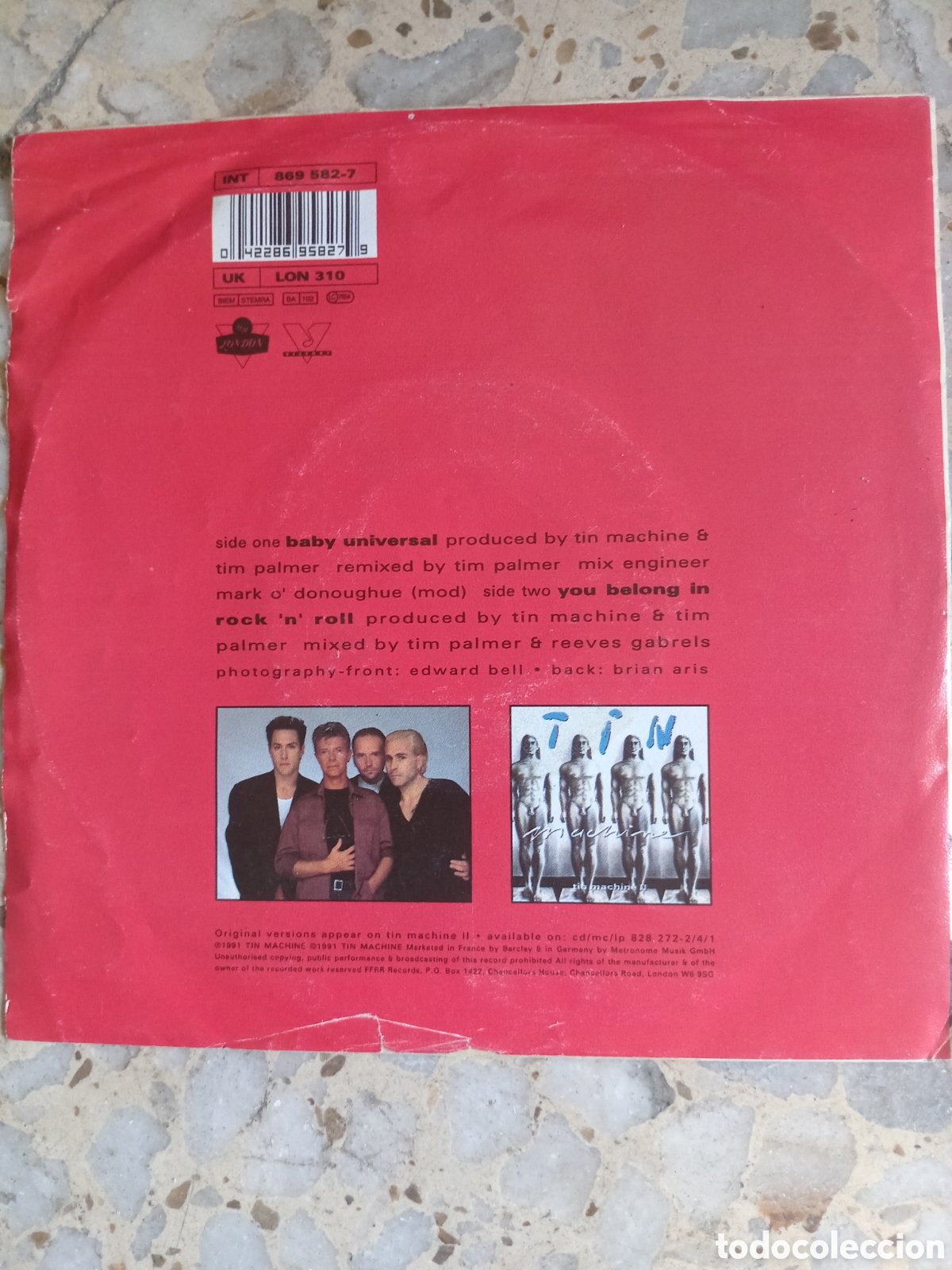 Discos de vinilo: SGL TIN MACHINE BABY UNIVERSAL 1991 - Foto 2