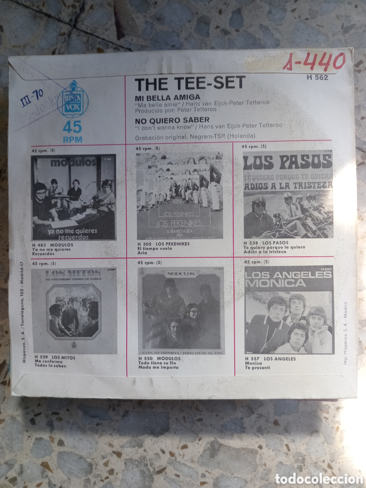 Discos de vinilo: SGL THE TEE SET MI BELLA AMIGA 1970 - Foto 2