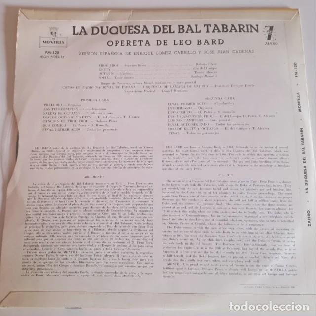 Discos de vinilo: Vinilo LA DUQUESA DEL BAL TABARIN - Leo Bard - Foto 3
