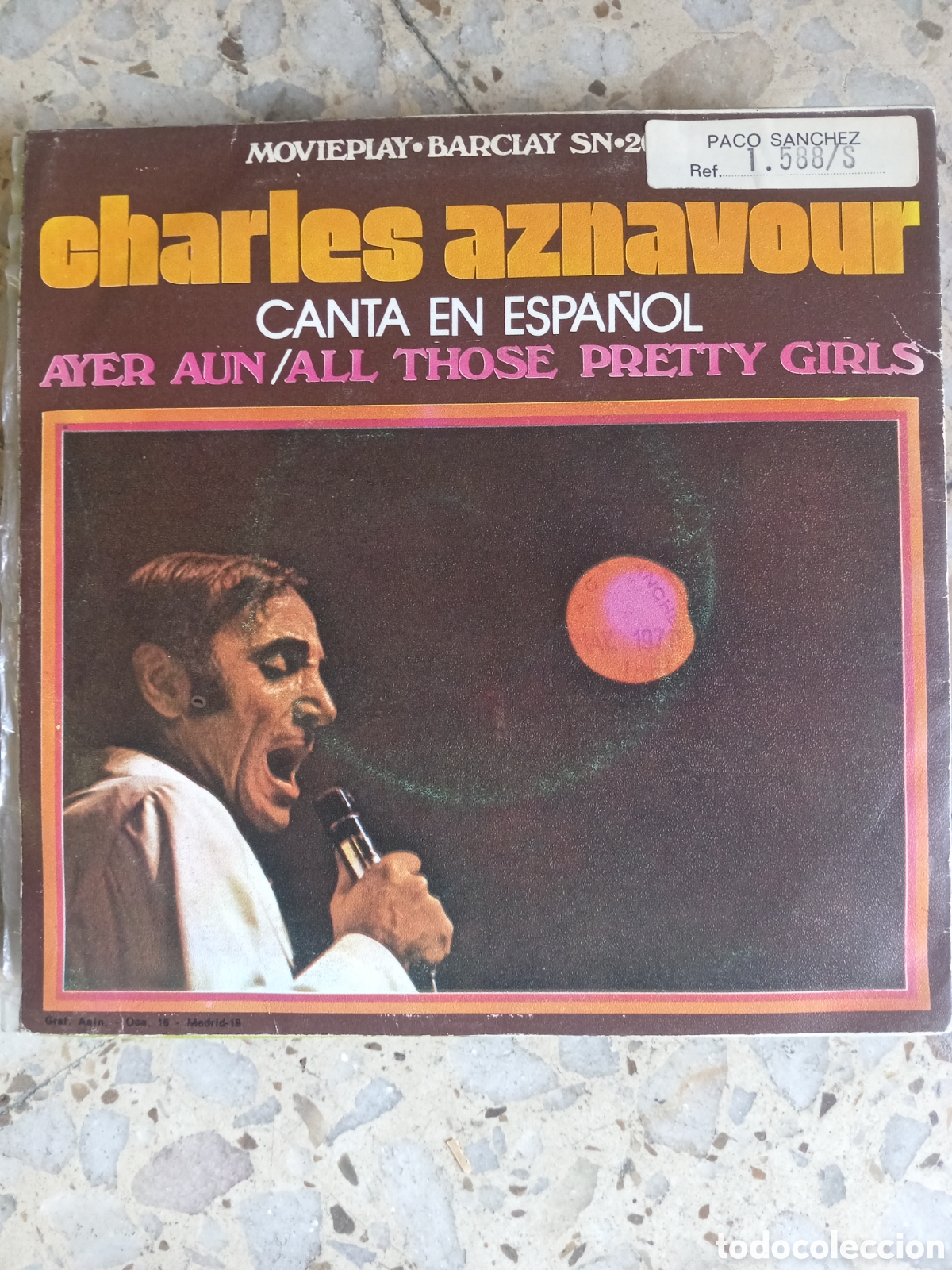 Discos de vinilo: SGL CHARLES AZNAVOUR AYER AUN 1971 - Foto 2