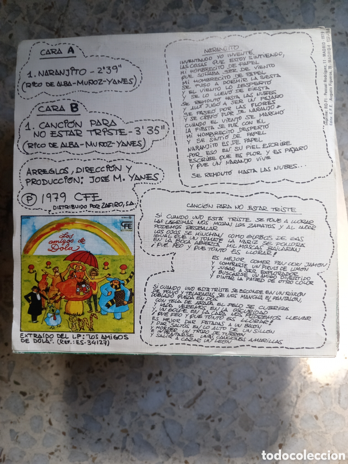 Discos de vinilo: SGL LOS AMIGOS DE DOLA NARANJITO 1979 - Foto 2
