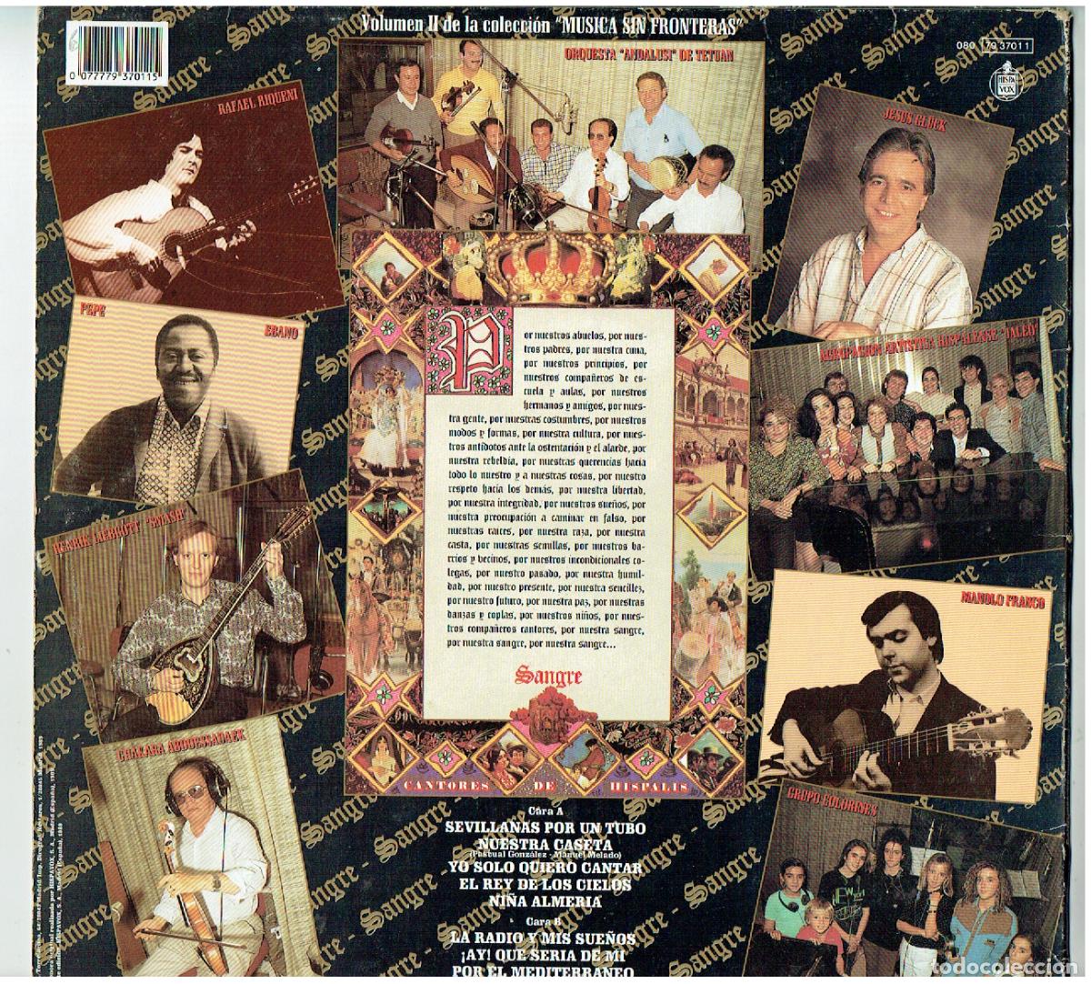 Discos de vinilo: LP. CANTORES DE HISPALIS. SANGRE. (P/B72) - Foto 2