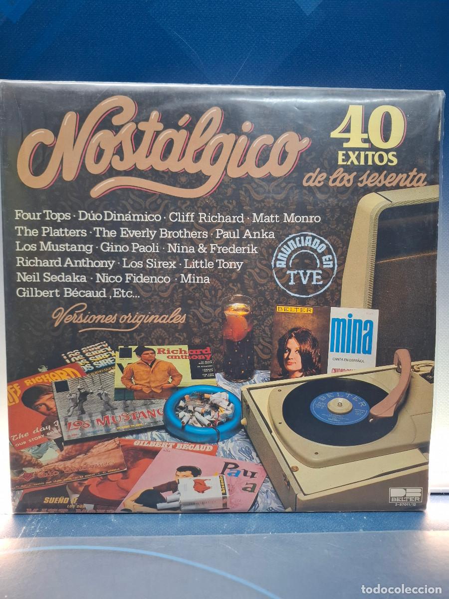 Discos de vinilo: Disco, LP Various, Nost&aacute;lgico, 40 Exitos De Los Sesenta - Foto 1