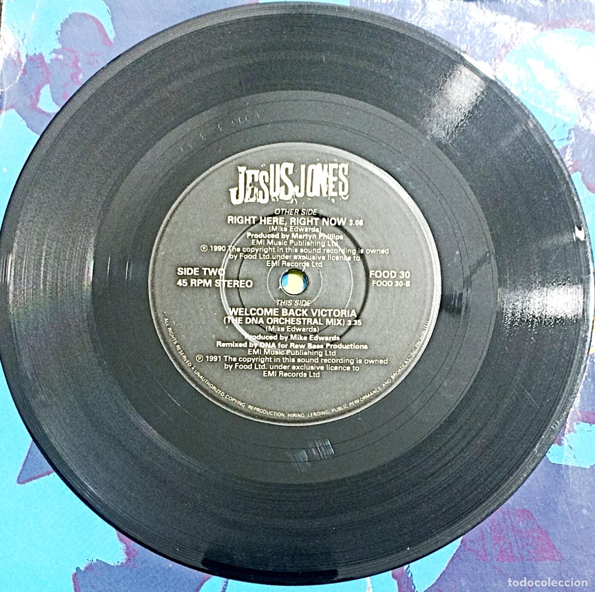 Discos de vinilo: SINGLE JESUS JONES - RIGHT HERE, RIGHT NOW - EMI 1990 - Foto 4
