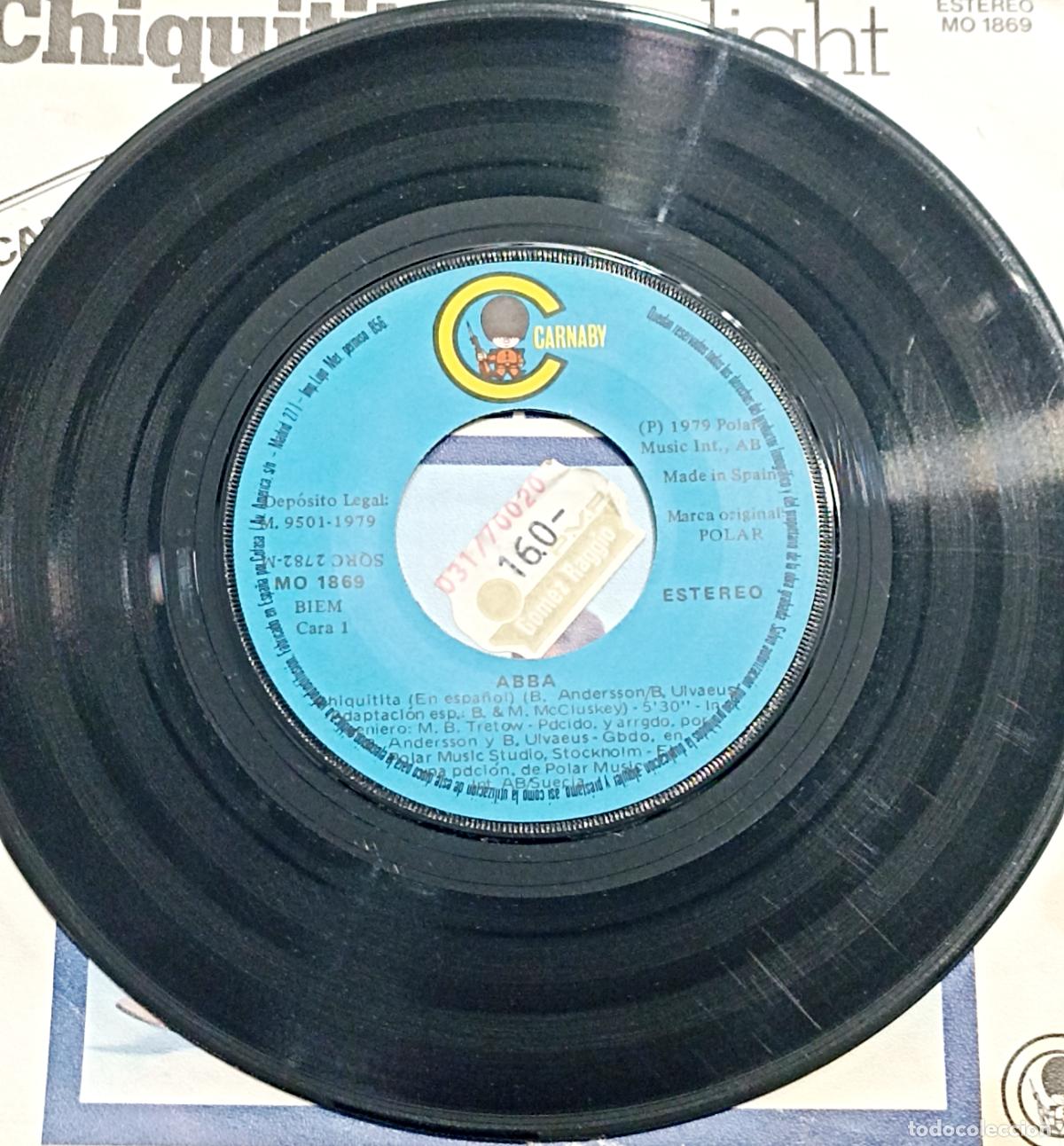 Discos de vinilo: SINGLE ABBA - CHIQUITITA - CARNABY 1979 - Foto 3