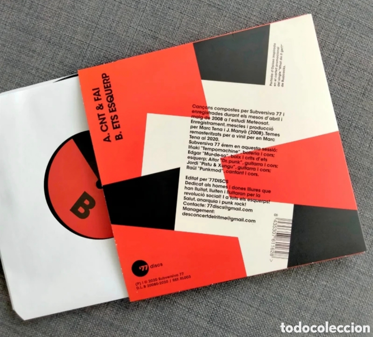 Discos de vinilo: Subversiva 77 &rdquo;Activant&rdquo; (7&rdquo;) - Foto 2