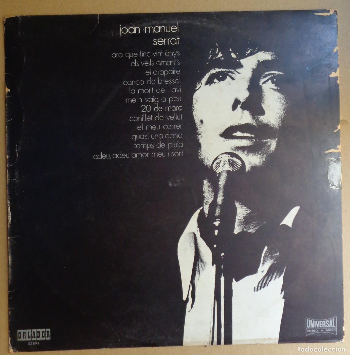 Discos de vinilo: JOAN MANUEL SERRAT JOAN MANUEL SERRAT - Foto 1