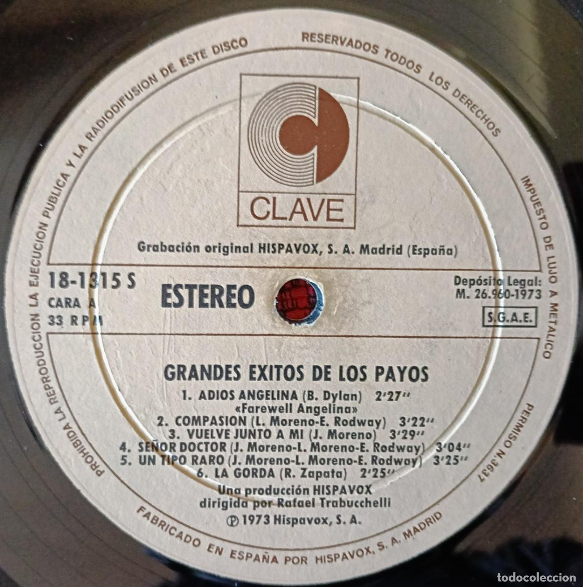 Discos de vinilo: LOS PAYOS ** Grandes Exitos De Los Payos ** VINILO LP 1973 - Foto 3