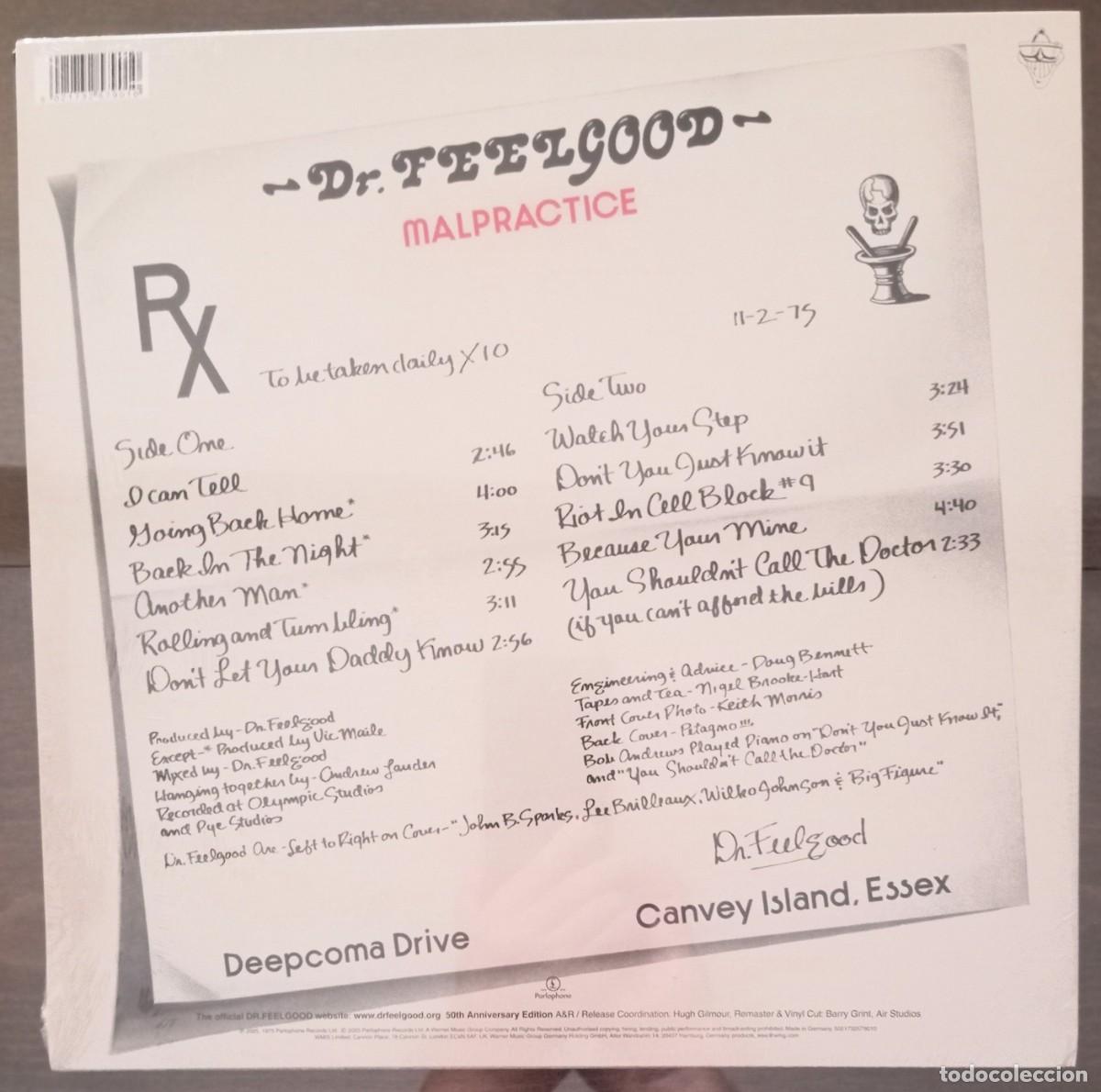 Discos de vinilo: DR. FEELGOOD - MALPRACTICE LP (EDICI&Oacute;N 50 ANIVERSARIO) - Foto 2