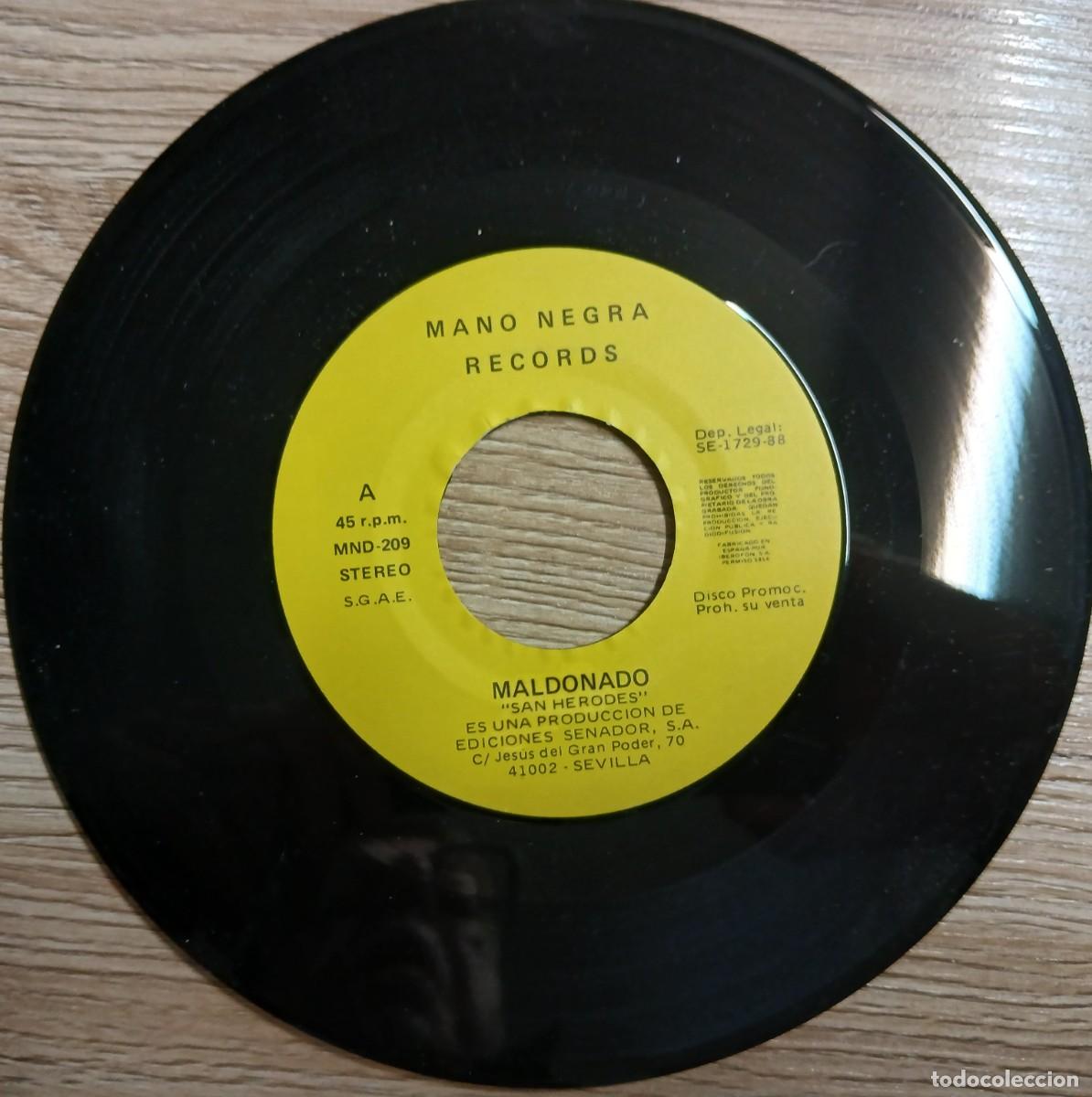 Discos de vinilo: DISCO VINILO SINGLE PROMOCIONAL MANO NEGRA - Foto 2