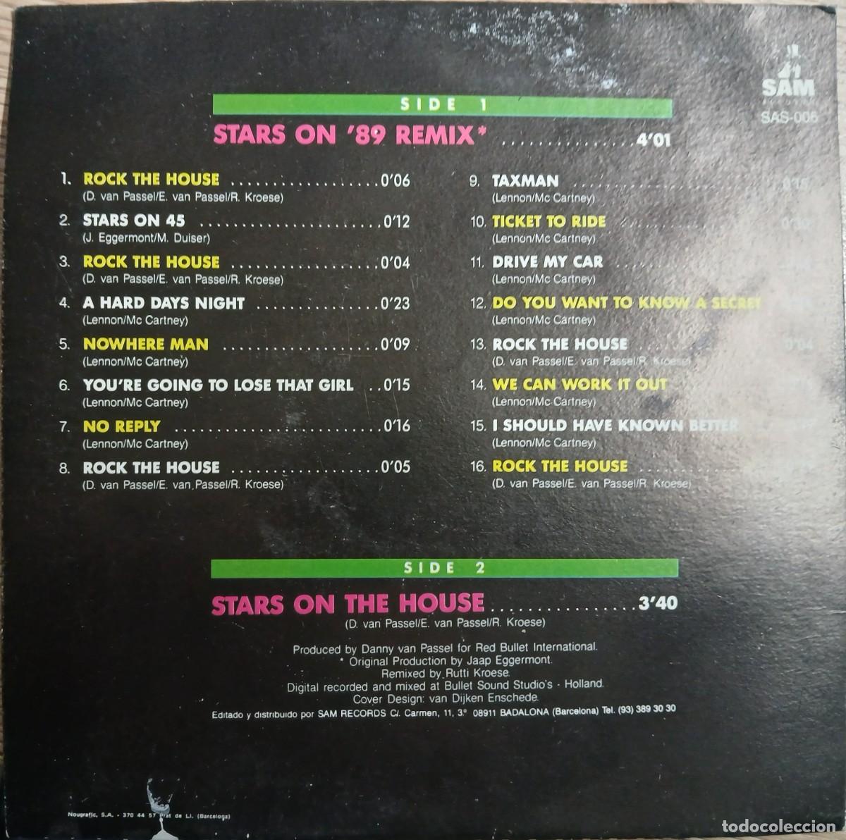 Discos de vinilo: DISCO VINILO SINGLE REMIX STARS ON 45 89 - Foto 2