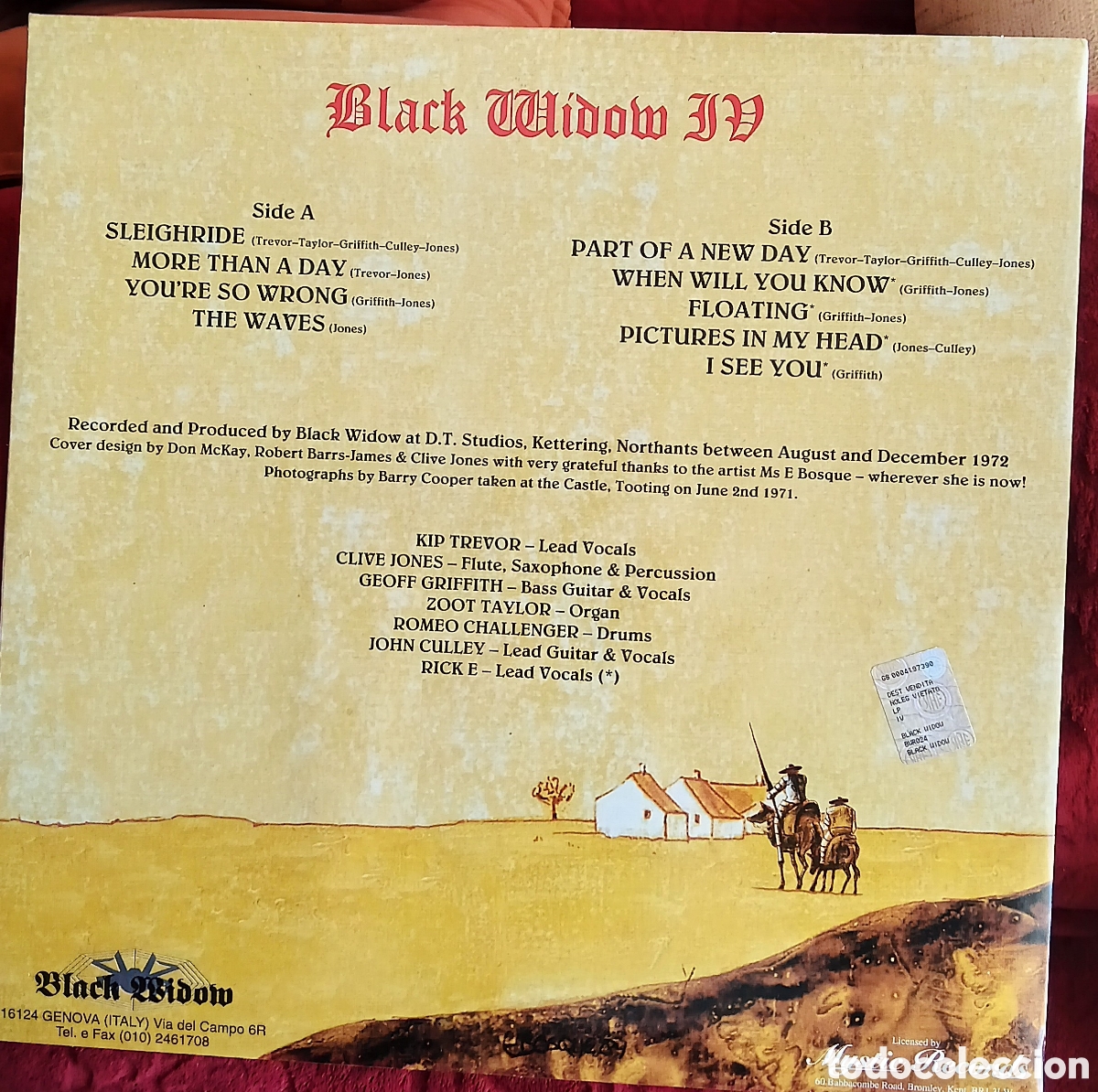 Discos de vinilo: Black Widow. IV. ///Edt. Italia 2006. Mint - Foto 4