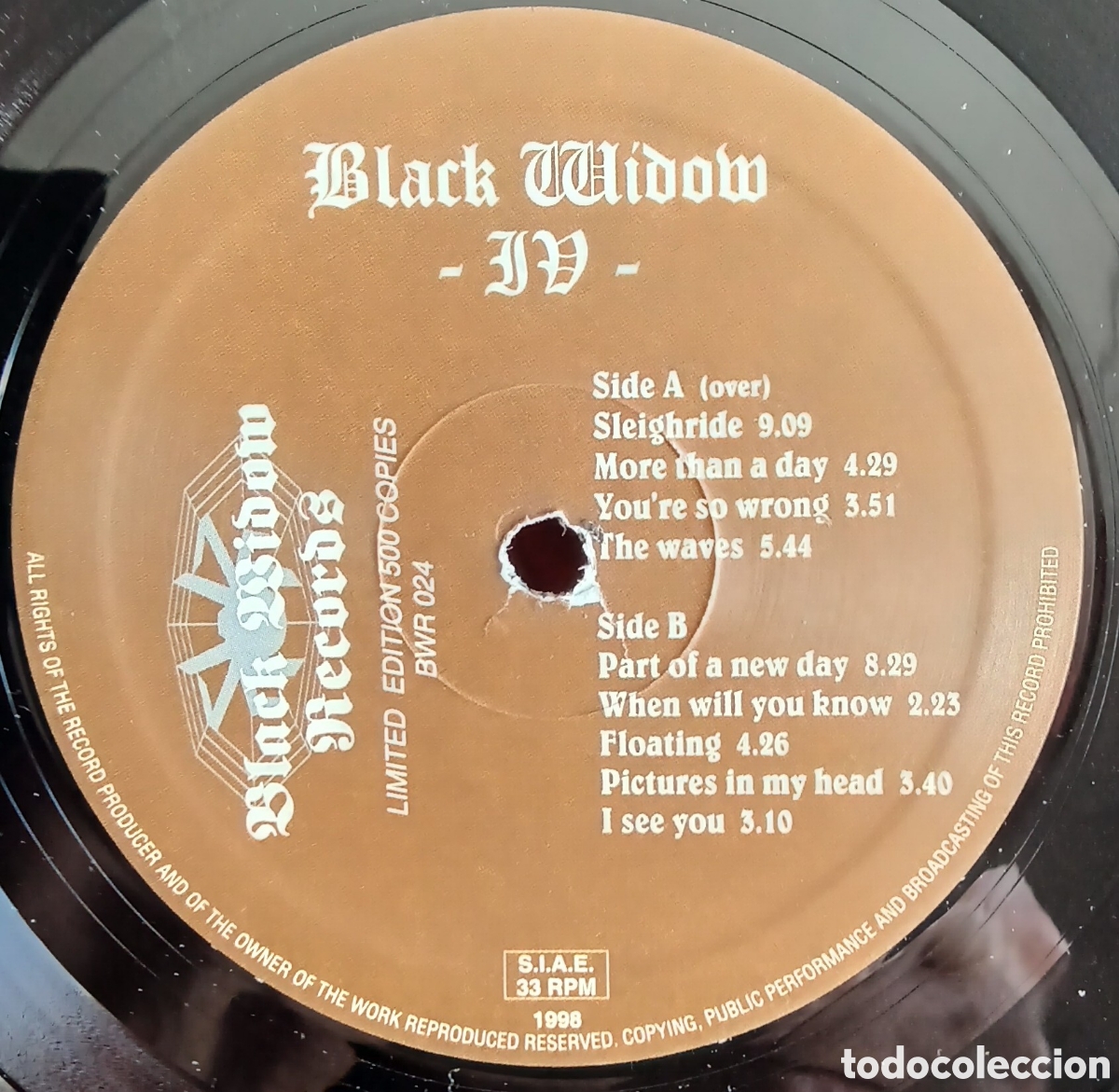 Discos de vinilo: Black Widow. IV. ///Edt. Italia 2006. Mint - Foto 2