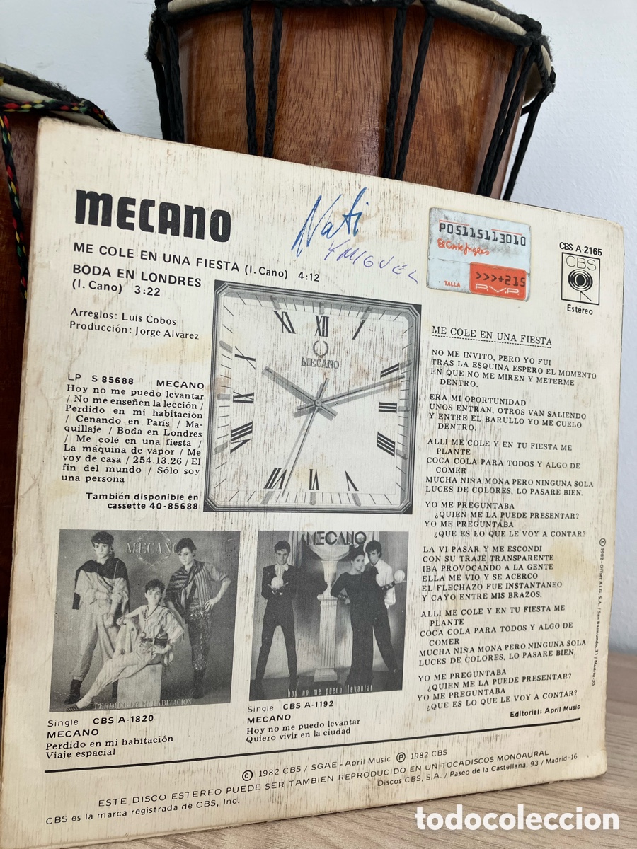Discos de vinilo: Mecano - Me Col&eacute; En Una Fiesta 7&rdquo; - Foto 5