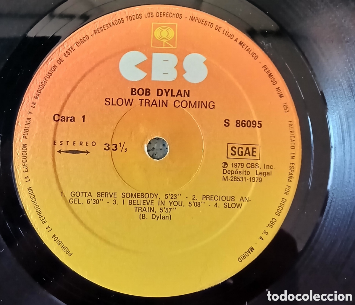 Discos de vinilo: Bob Dylan - Slow Train Coming///Edt. 1979. Espa&ntilde;a. Vg++ - Foto 2