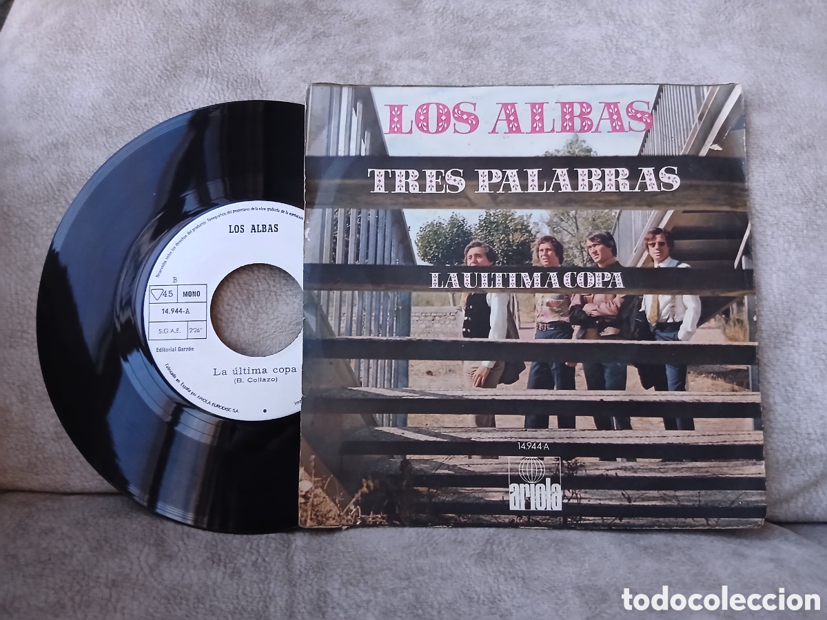 Discos de vinilo: Vinilo Los Albas -Tres Palabras/La &Uacute;ltima Copa- - Foto 2