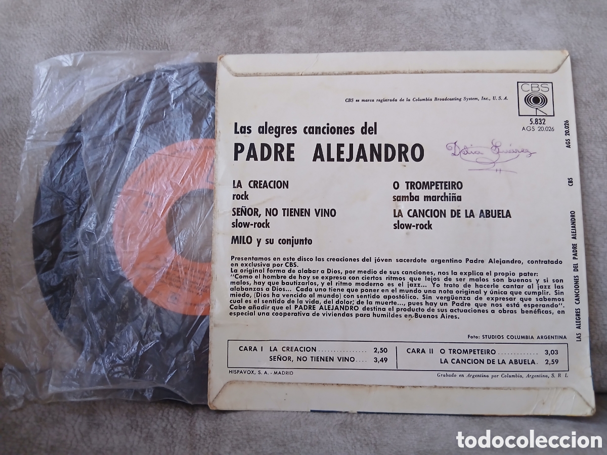 Discos de vinilo: Libro Las Alegres canciones del Padre Alejandro -Colombia- - Foto 2
