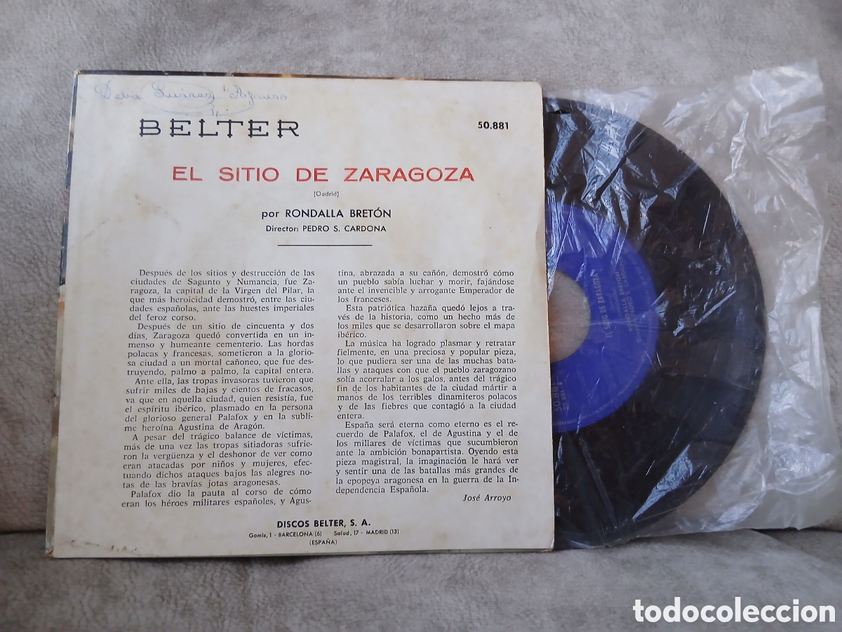 Discos de vinilo: Vinilo El Sitio de Zaragoza - Foto 2