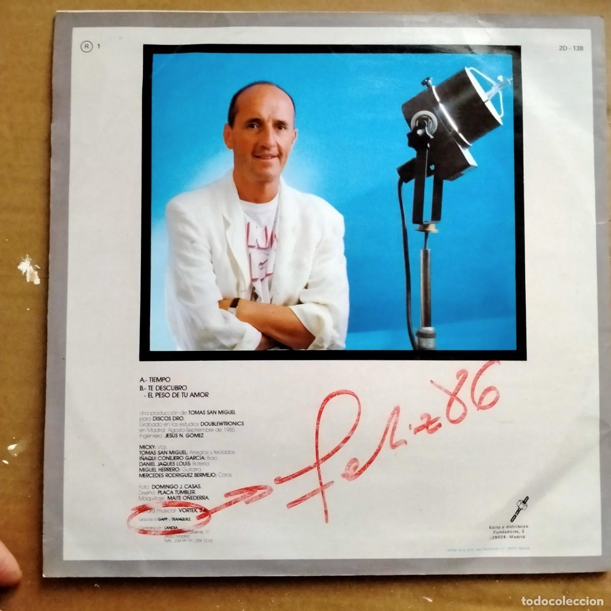 Discos de vinilo: MICKY. TIEMPO. MAXI SINGLE. DISCOS DRO, 1985 - Foto 2