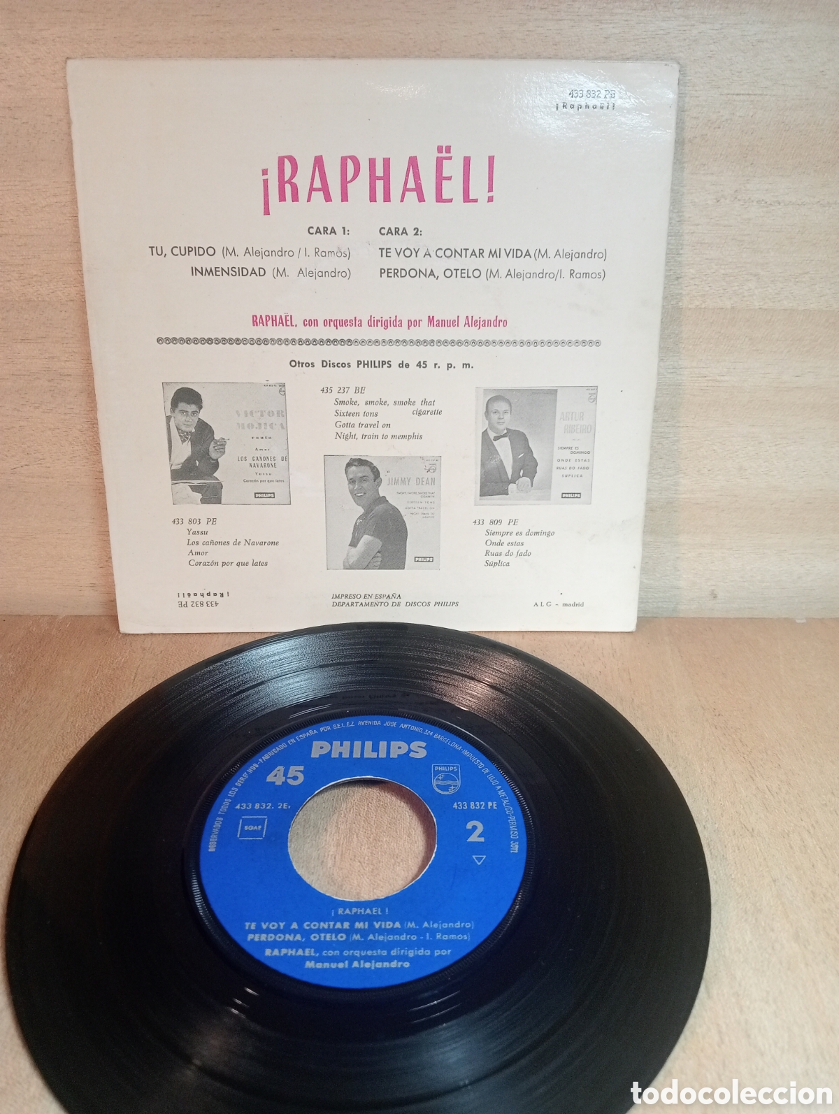 Discos de vinilo: Raphael. T&uacute;, Cupido. Etc. - Foto 2
