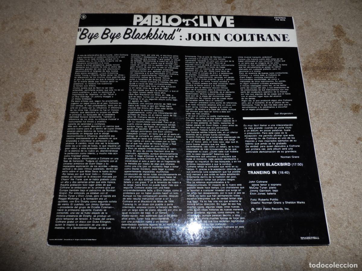 Discos de vinilo: John Coltrane - Bye, Bye Blackbird (SPAIN 1981) - Foto 2
