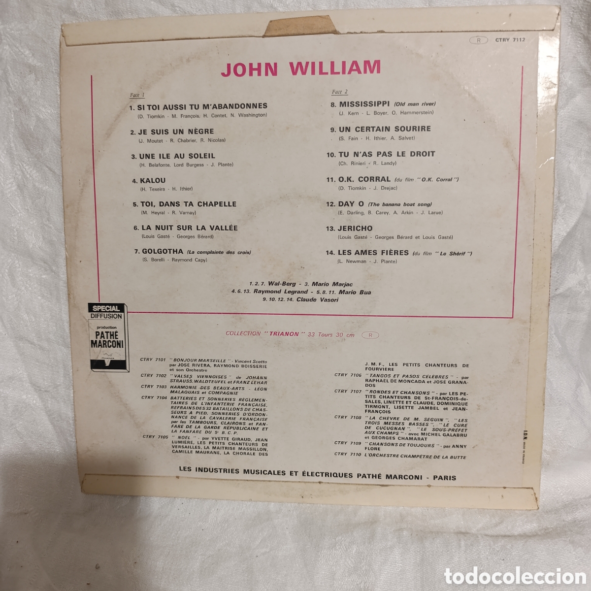 Discos de vinilo: John William, &rdquo;Chante&rdquo;,disco de vinilo coleccionable&nbsp; - Foto 2