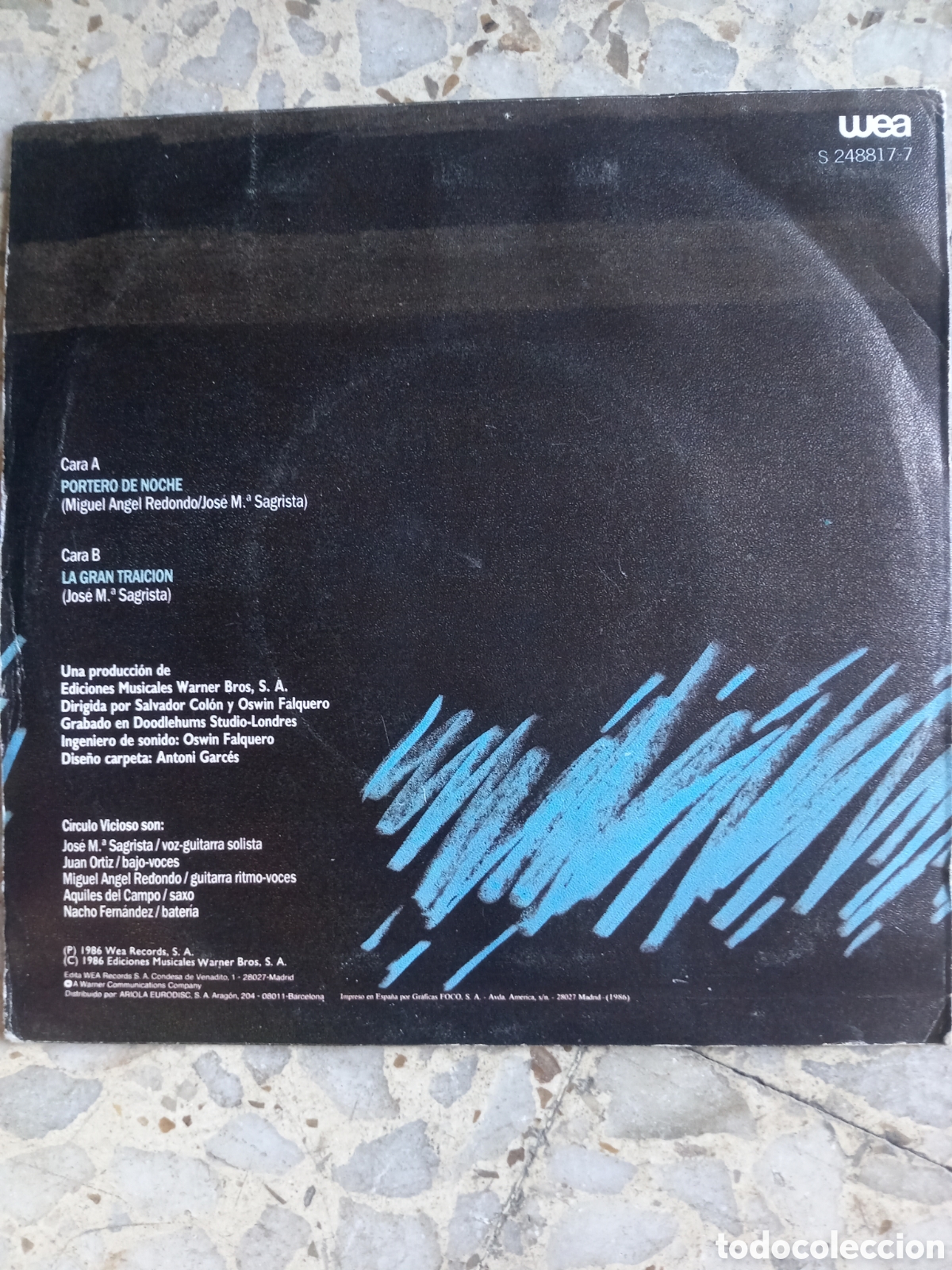 Discos de vinilo: SGL CIRCULO VICIOSO PORTERO DE NOCHE 1986 - Foto 2