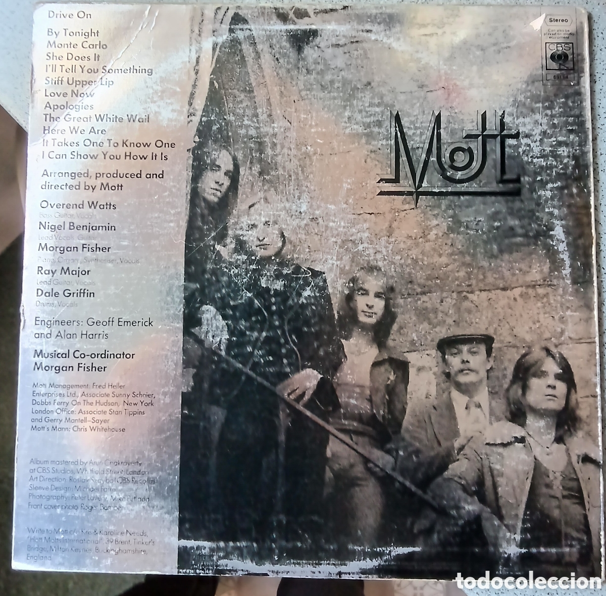Discos de vinilo: Mott , Drive On ///UK.1975. vg++/ex - Foto 3