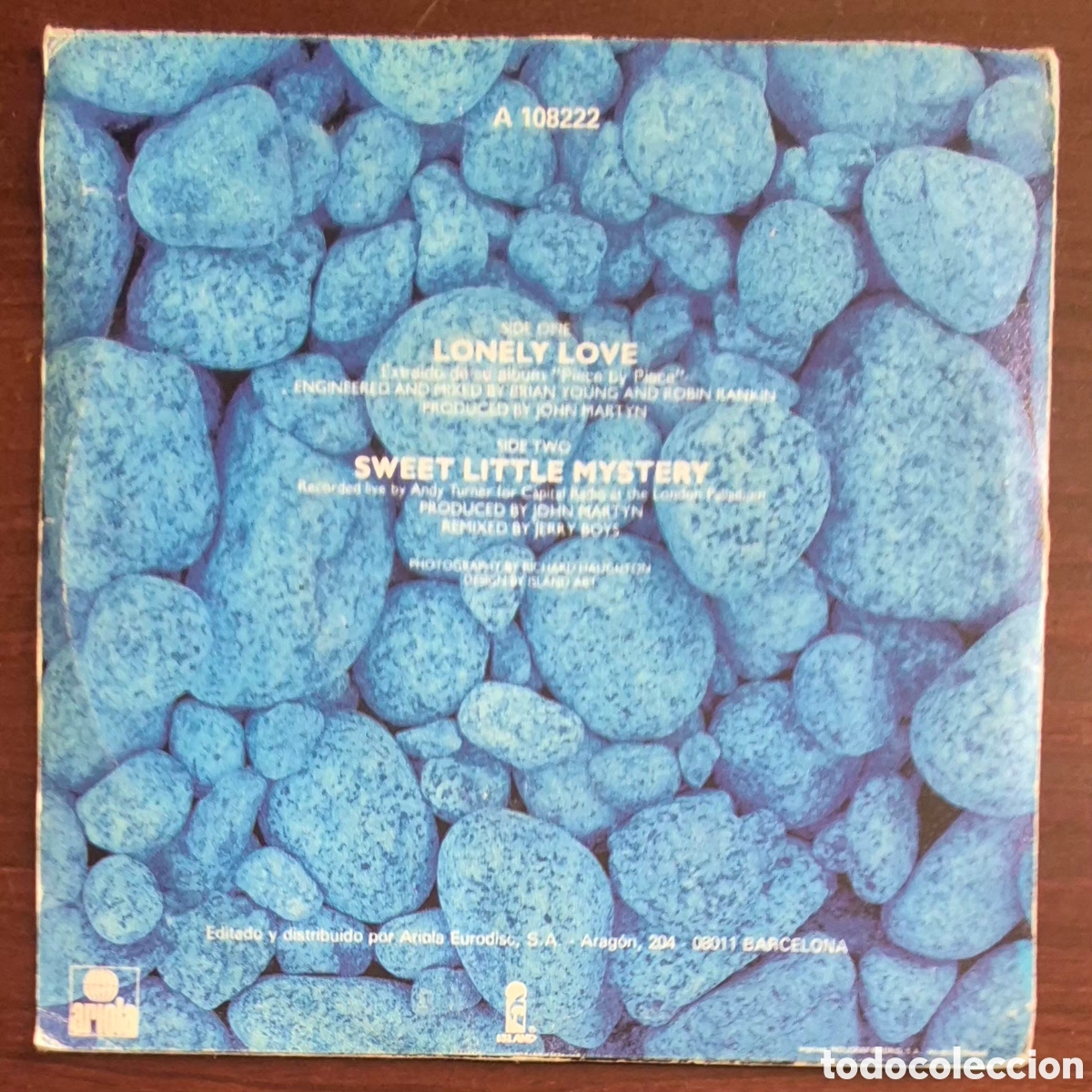 Discos de vinilo: SINGLE - JOHN MARTYN - LONELY LOVE - 1986 ESPA&Ntilde;A - Foto 2