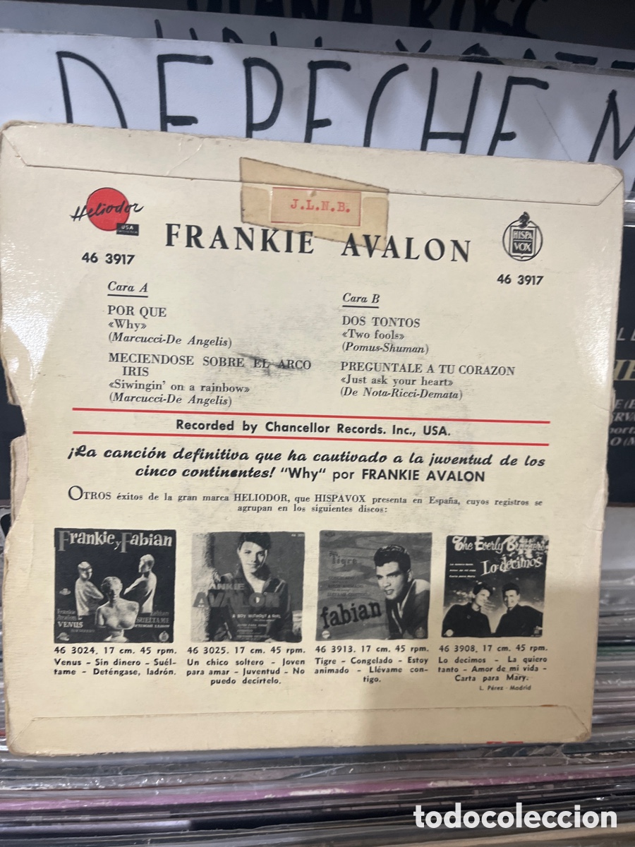 Discos de vinilo: why frankie avalon why - Foto 2