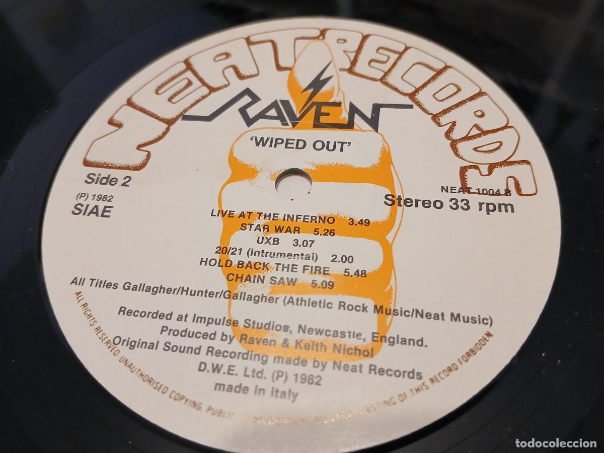 Discos de vinilo: Raven &ndash; Wiped Out- (1982) LP disco vinilo - Foto 2