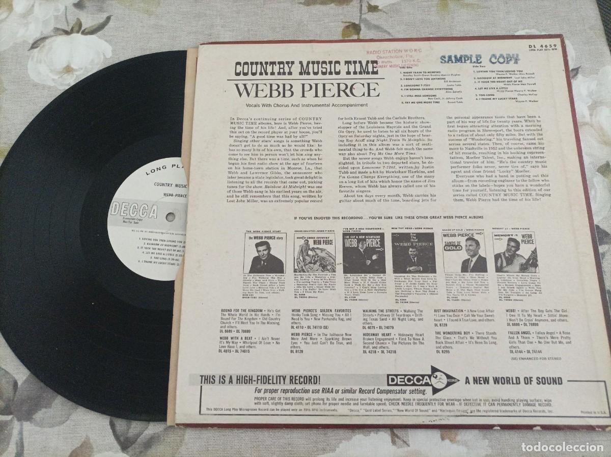 Discos de vinilo: Webb Pierce lp original USA PROMO- - Foto 2