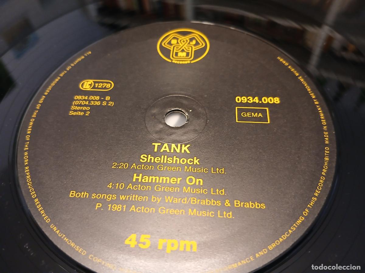 Discos de vinilo: Tank &ndash; Dont Walk Away / Shellshock / Hammer On- (1981) maxi-single - Foto 3