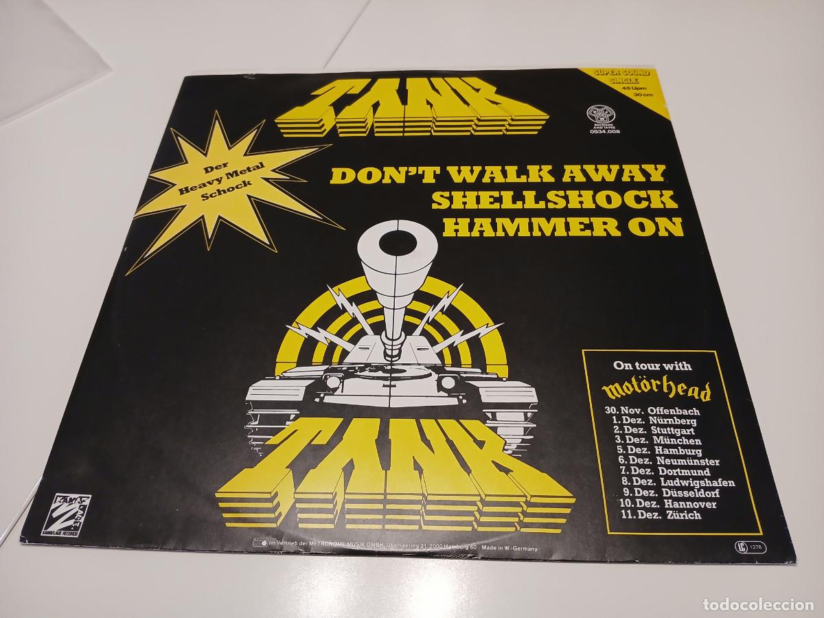 Discos de vinilo: Tank &ndash; Dont Walk Away / Shellshock / Hammer On- (1981) maxi-single - Foto 5