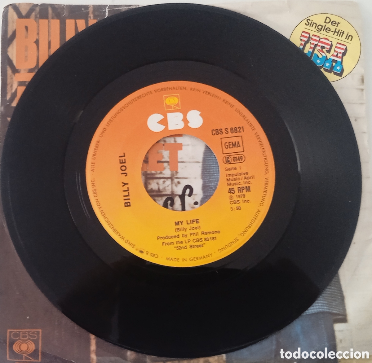 Discos de vinilo: BILLY JOEL - My Life (1978) disco de vinilo single - Foto 5