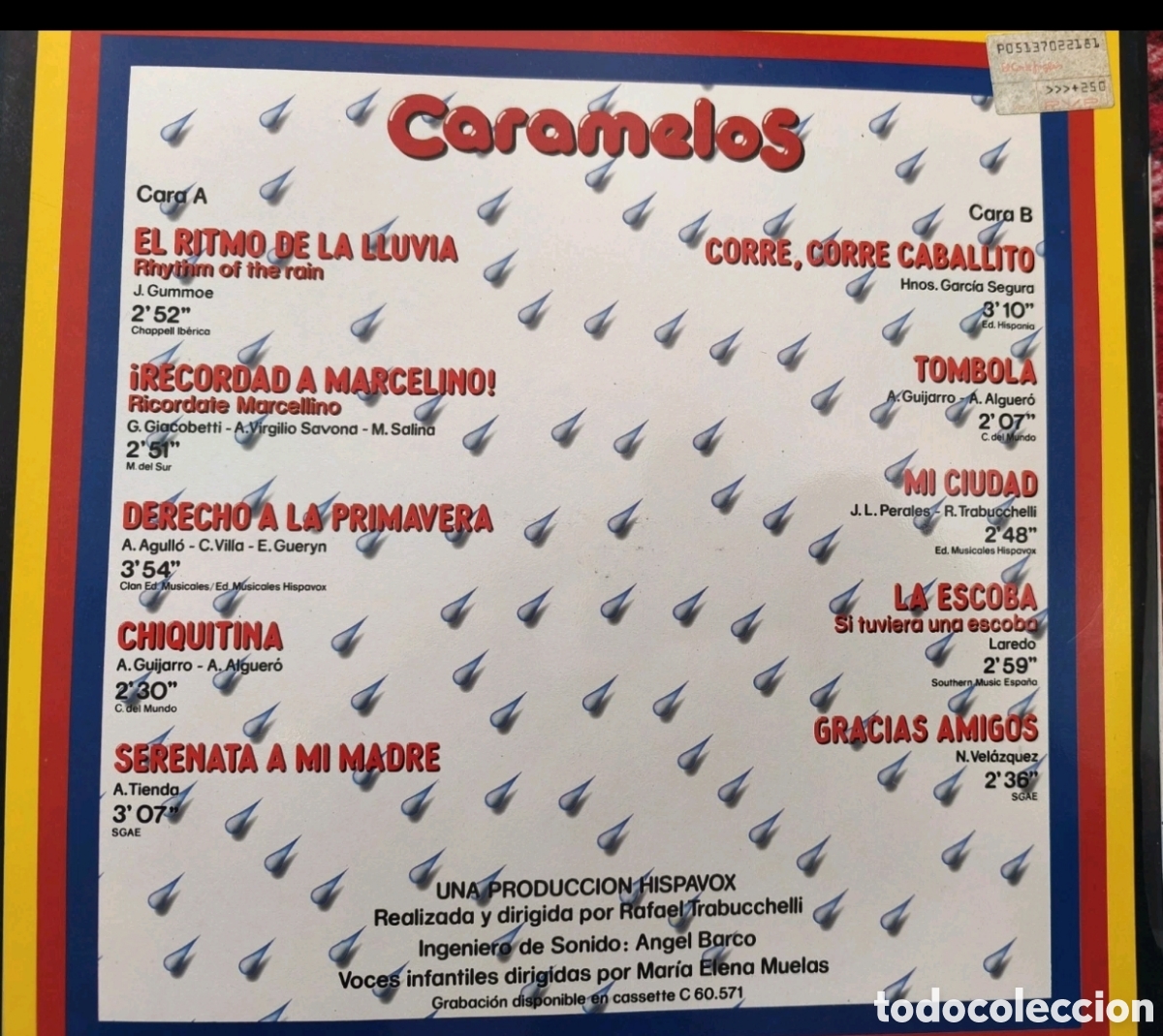 Discos de vinilo: Caramelos (El ritmo de la lluvia, Chiquitina,...) - Foto 2