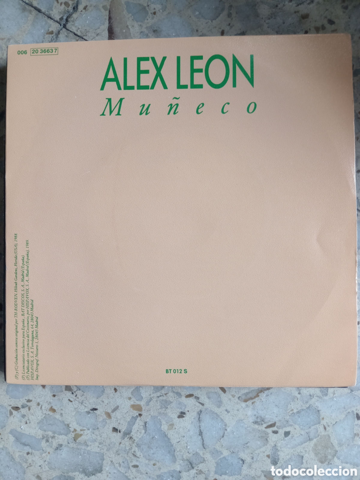 Discos de vinilo: SGL ALEX LEON MU&Ntilde;ECO 1989 PROMO - Foto 1