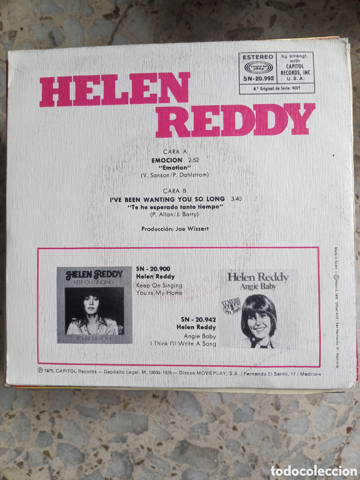 Discos de vinilo: SGL HELEN REDDY EMOCION 1975 - Foto 2