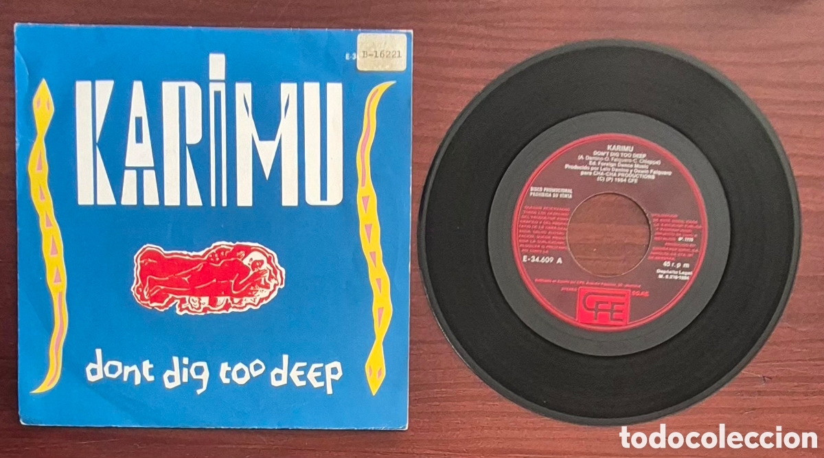 Discos de vinilo: SINGLE - KARIMU - DONT DIG TOO DEEP - 1984 ESPA&Ntilde;A, PROMO - Foto 3