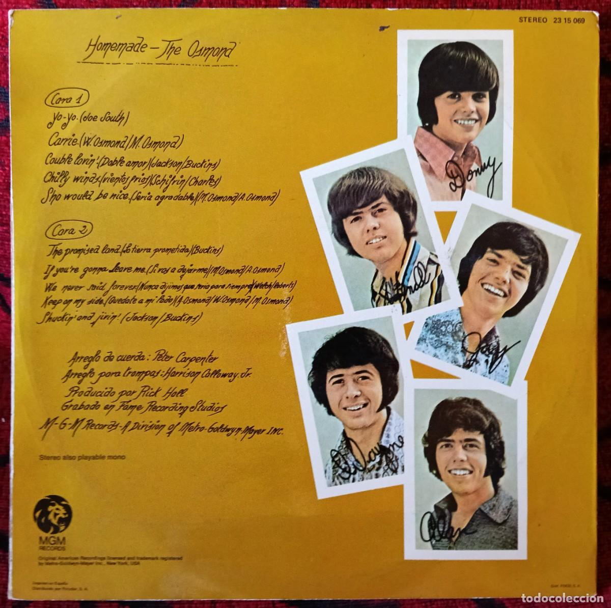 Discos de vinilo: THE OSMONDS ** Homemade ** VINILO LP 1971 - Foto 2