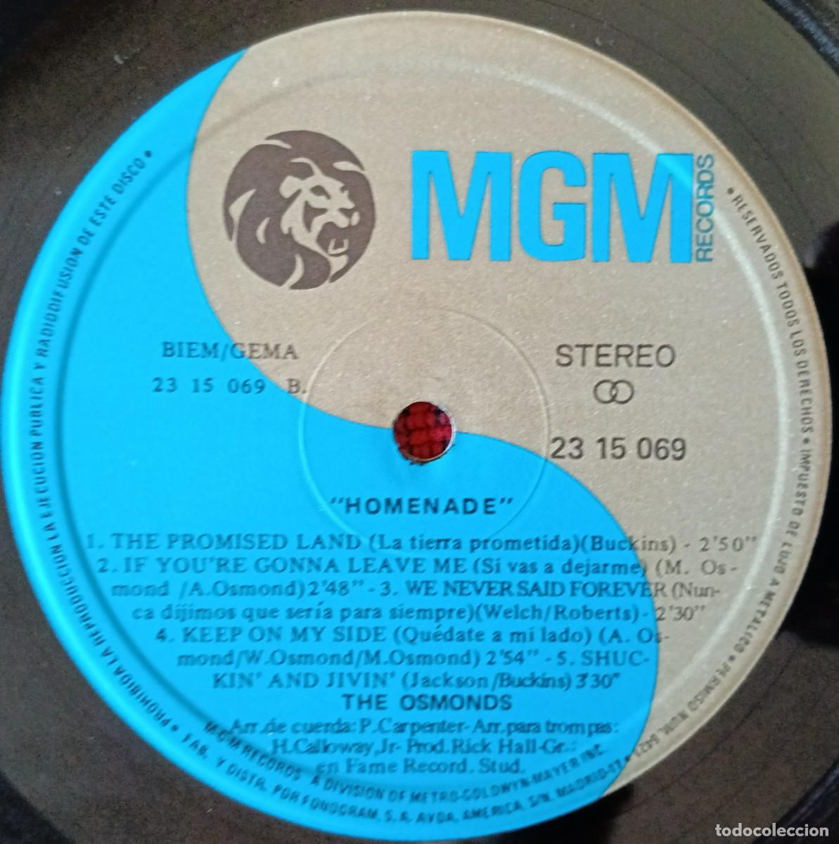 Discos de vinilo: THE OSMONDS ** Homemade ** VINILO LP 1971 - Foto 4