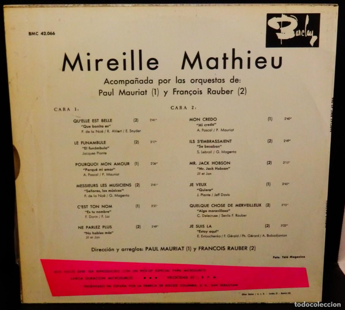 Discos de vinilo: Mireille Mathieu * LP Vinilo * Spain 1966 * Rare - Foto 5