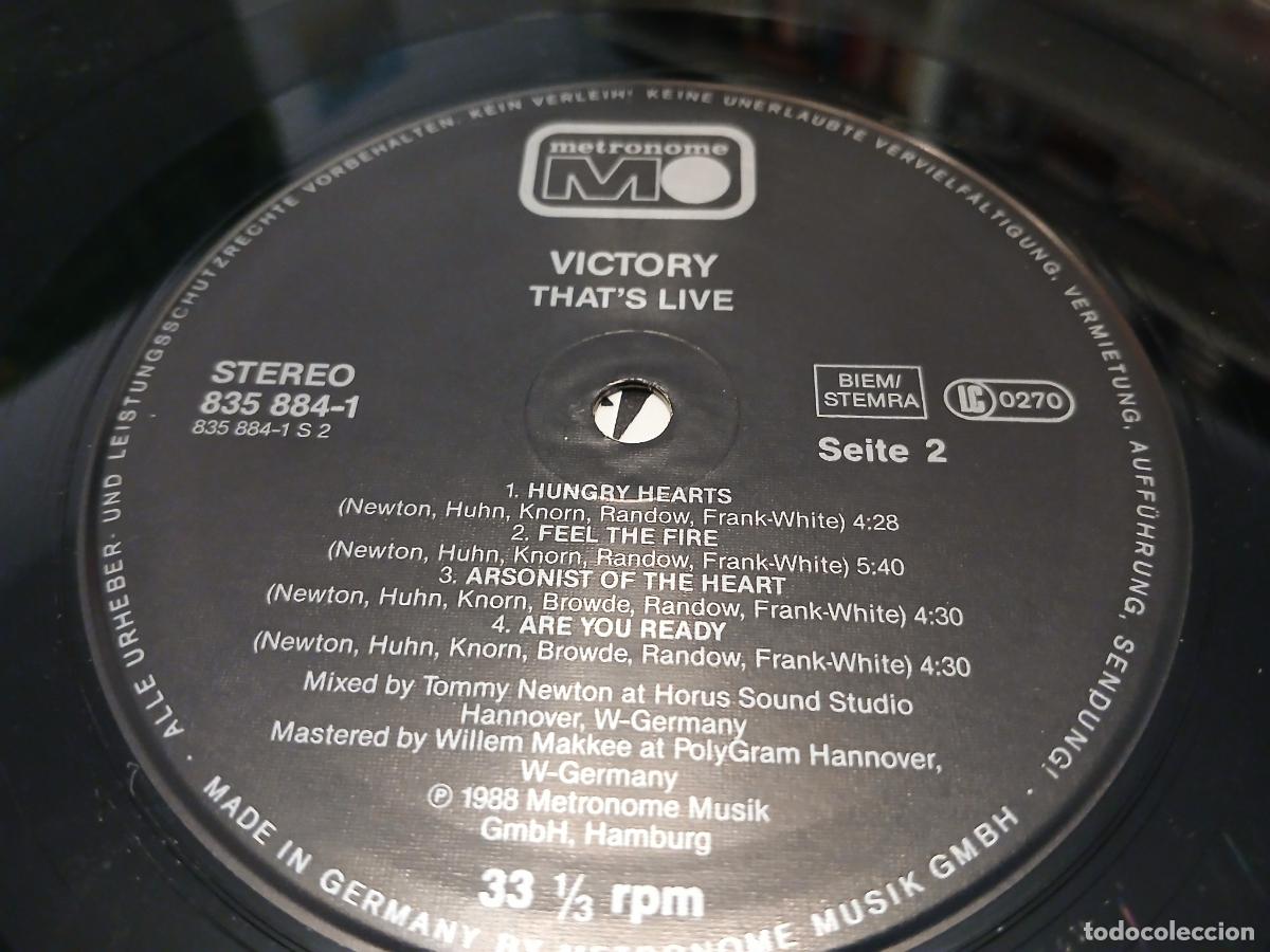 Discos de vinilo: Victory &ndash; Thats Live- (1988) LP disco vinilo - Foto 3