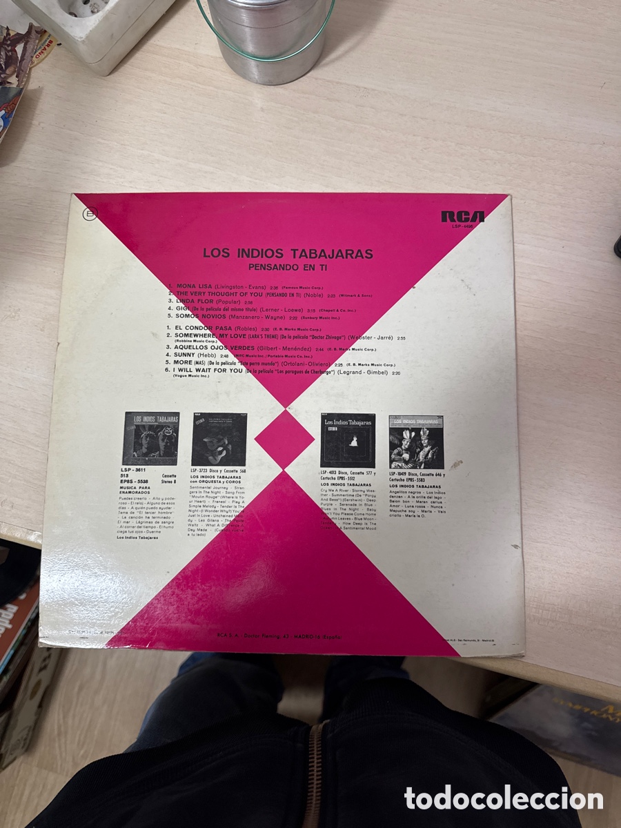 Discos de vinilo: DISCO VINILO LOS INDIOS TABAJARAS PENSANDO EN TI 1971 - Foto 4